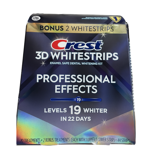 Crest 3D Level 19 Whitestrips, Professional Effects, White Teeth Whitening Kit, 44 Strips (22 Treatments)