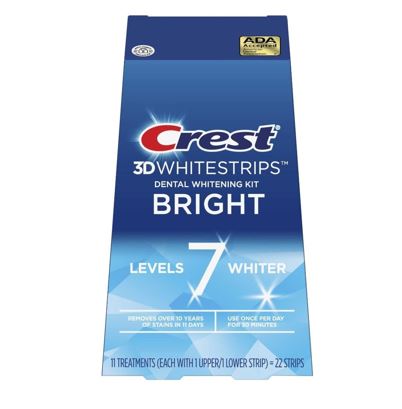 Crest 3D Level 7 Whitestrips Brilliance White Teeth Whitening Kit, 22 Strips (11 Treatments)