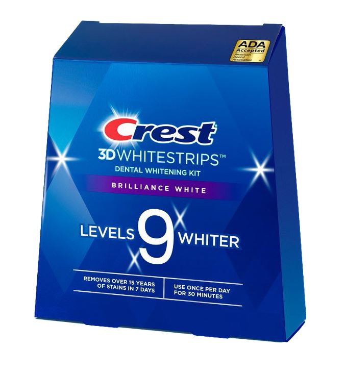 Crest 3D Whitestrips Brilliance White Teeth Whitening Kit, 32 Strips (16 Treatments)